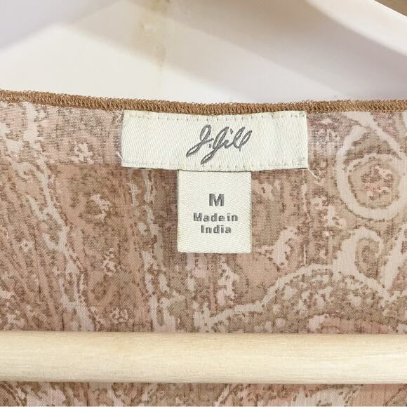 J Jill Womens Oversized Boho Paisley Long Sleeve Top Medium Wide Straight Sleeve - Picture 3 of 6